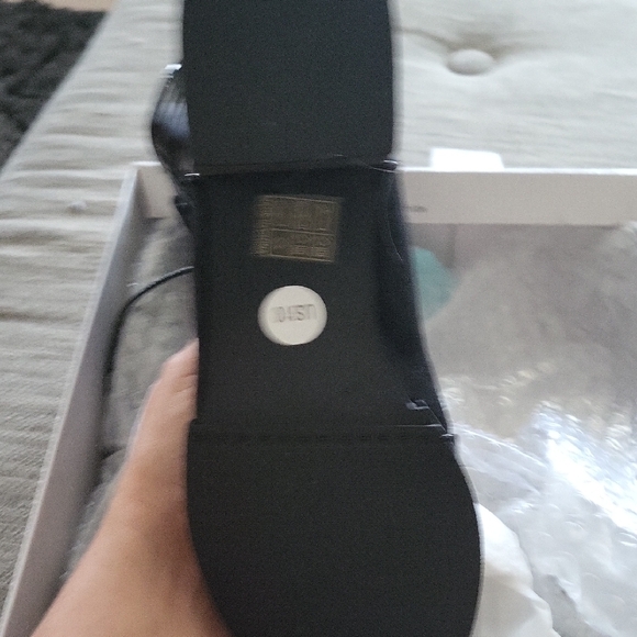 Source Unknown Glossy Black Boots with Metallic Accents - Picture 2 of 5